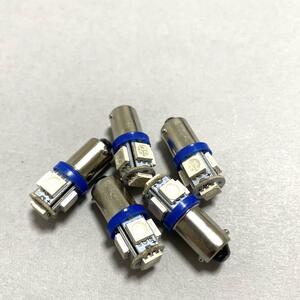 24V BA9S ブルー 青 LED 5連 5050 5個 デコトラ トラック ポジション メーター ドアカーテシ トランク灯 ルームランプ マップランプ 室内灯