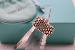 【中古美品】TIFFANY & Co. ティファニー サマセット リング シルバー SV 925 約9号 箱付き ヴィンテージ 【漂亮】