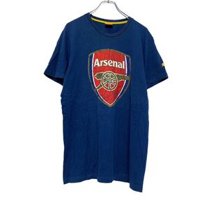 PUMA 半袖 プリント Tシャツ L ネイビー プーマ アーセナル プレミアリーグ サッカー 古着卸 アメリカ仕入 a507-6843