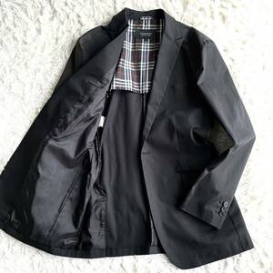 1円《 最高級・正規品 》BURBERRY BLACK LABEL バーバリーブラックレーベル メンズ テーラードジャケット チェック 背抜き 春夏秋 黒 L