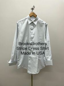 米国製Brooks BrothersブルックスブラザーズMade in USAストライプ ドレスシャツ 長袖シャツOxford 16-33ダンリバーVintage individualized