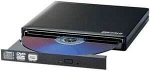 [YON-A60330350] BUFFALO バッファロー USB2.0用 外付け ポータブル DVDドライブ DVSM-PN58U2V DVD/CD 書き込み 読込み マルチドライブ