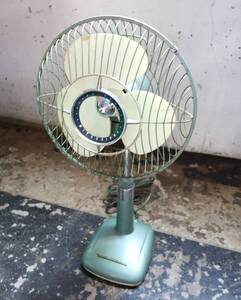 レトロコレクション　レア　昭和レトロ　当時物＊MITSUBISHI 三菱＊AC.ELECTRIC FAN ＊30cm お座敷ファン＊形式　R-12C ＊シルバーグリン