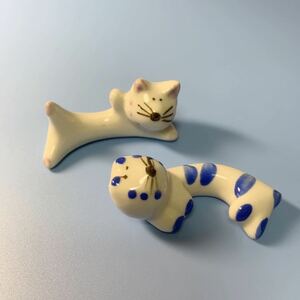 箸置き ペア　ねこ　猫　ネコ　陶器　焼物
