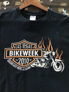 Las vegas Bike Week 2010 Tシャツ　ラスベガス　バイクウィーク　イベント　モーターサイクル　ハーレーダビットソン　古着