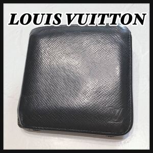 ☆LOUISVUITTON☆ ルイヴィトン タイガ 折り財布 財布 ウォレット 二つ折り ブラック 黒 レザー 本革 シンプル レディース 送料無料