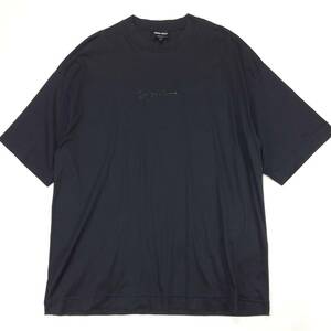 準新作 GIORGIO ARMANI ジョルジオ アルマーニ ピュアコットンジャージー シグネチャーロゴ リラックスフィット 半袖Tシャツ 48=L～XL