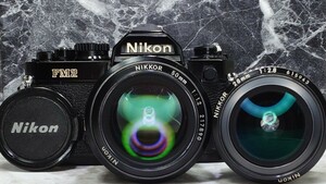 【終活整理】 Nikon NEW FM2 黒＋Ai NIKKOR 50mm f1.2 シンデレラ＋28mm f2.8 単焦点2本セット 各動作良好 露出計OK 光学良好 ニコン 