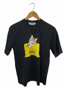 MSGM◆猫Tシャツ/XXS/コットン/BLK