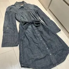 美品DKNY JEANSダナキャランジーンズ　デニムワンピース　リボンS M