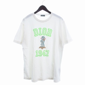 ディオールオム 24SS Bobby Tシャツ カットソー 半袖 クルーネック プリント ダメージ加工 483J635A0817 白 M ■SM3 ☆AA★ メンズ