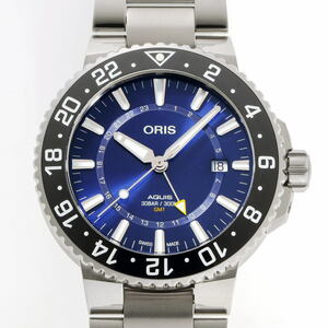 ORIS オリス アクイス GMT デイト オートマチック Cal.798 01.798.7754.4135 SS メンズ 時計 2410024