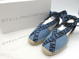 ☆STELLA McCARTNEY ステラマッカートニー ロゴ リボン ガイア オーガニック デニム エスパドリーユ シューズ 800160 N0234 4510 サイズ36