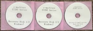 eMachines★Acer★E729Z-N24C/F(E729 series)★PEW71★Windows7★リカバリメディア★（DVD-R)３枚１セット 