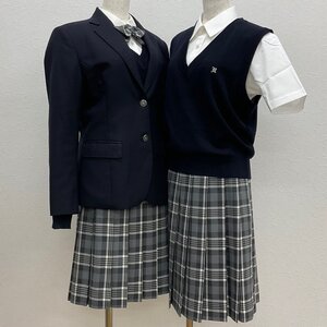 (S)U739#(中古) 埼玉県 私立 本庄東高等学校 10点セット/M/L/W66/ブレザー/ベスト/セーター/ブラウス/スカート/リボン/シューズ/女子学生/