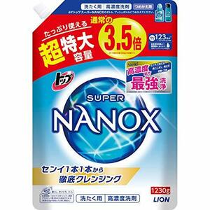 トップ ナノックス(NANOX)【大容量】トップ スーパーナノックス 蛍光剤・シリコーン無添加 高濃度 洗濯洗剤 液体 詰め替え