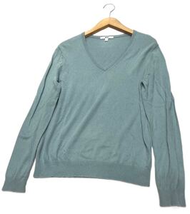 UNIQLO★ユニクロ★（XL）251-181856 コットンカシミヤVネックセーター（長袖）/グリーン系