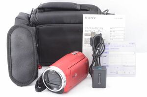 美品★SONY ソニー Handycam HDR-CX680 レッド 内蔵メモリ64GB 光学ズーム30倍 ビデオカメラ R2919