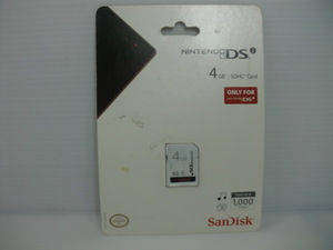 未使用・未開封品　SDHCカード　SanDisk　NINTENDO DS　4GB メモリーカード　ＳＤカード