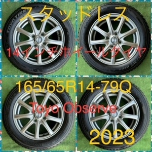 240906-01 TOYO OBSERVE GIZ2 スタッドレスタイヤ+EUROMAGIC 14inch Wheel MOVE/Tanto/WAGON R/N-BOX など