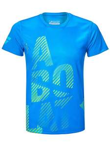 ■海外限定発売■BABOLAT（バボラ）Big Logo Crew シャツ（US/EU：XL）青