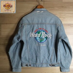 F12S/Y7.5-5　Hard Rock CAFE　ハードロックカフェ　デニムジャケット　ジージャン　トラッカージャケット　コットン　S　アウター　古着