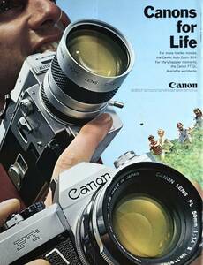 稀少・広告！1968年キャノン カメラ広告/Canon FT QL Camera/Canon Auto Zoom 814/昭和レトロ/C