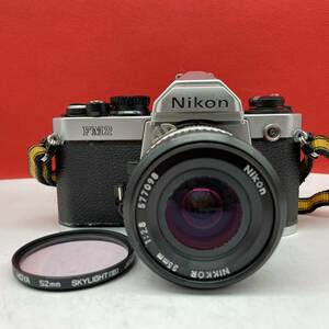 □ Nikon FM2 フィルムカメラ 一眼レフカメラ ボディ NIKKOR 35mm F2.8 Ai-s レンズ 露出計OK ジャンク ニコン