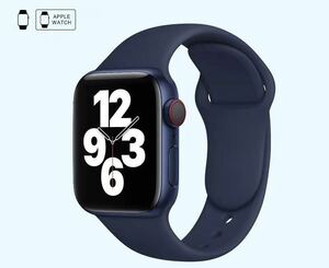 Apple アップルウォッチ バンド シリコン 交換ベルト　ラバーベルト38/40/41mm シリーズ2345678SE対応 スポーツバンド　柔らか　ネイビー