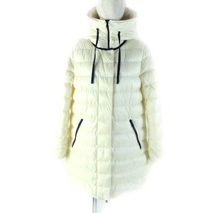 美品★MONCLER モンクレール 20年製 GNOSIA ロゴパッチ付 フーデッド ZIP UP 比翼仕立て ダウンコート 1 ハンガー付 正規品 レディース