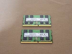 SAMSUNG DDR4 SODIMM 16GBx2 32GBセット PC4-2666V ノート用 PCメモリ 動作OK