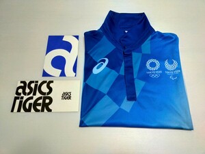 希少 非売品 おまけ付き アシックス asics 東京 オリンピック ポロシャツ ブルー 青 2020 五輪 スポーツ 運動 ランニング オニツカタイガー