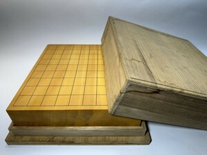 AS382 将棋盤　柾目 卓上　一枚物　桐箱入　将棋　厚み9cm