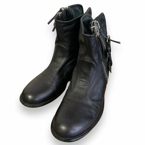 美品 GIUSEPPE ZANOTTI HOMME ジュゼッペザノッティオム レザー ジップアップ ショートブーツ 43 約28cm ブラック