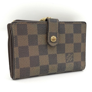 【中古】LOUIS VUITTON ポルトフォイユヴィエノワ ダミエ エベヌ 二つ折り財布 がま口 N61674