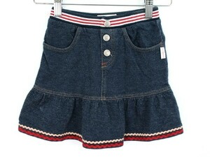 オシュコシュ デニムスカート フリル ウエストゴム 女の子用 120サイズ インディゴ青 キッズ 子供服 OSHKOSH