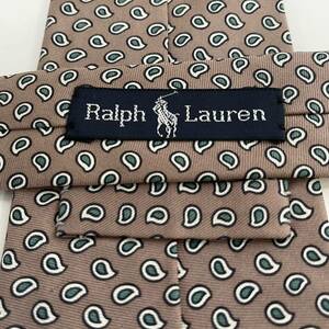 RALPH LAUREN（ ラルフローレン)13 ブラウン勾玉柄ネクタイ