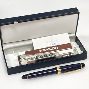 【T】セーラー JAPAN FOUNDED 1991 ペン先 14K 585 刻印 万年筆 記用具 メタリックブルー