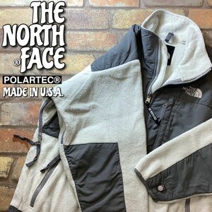 ★アメリカ古着★USA製★正規品★【THE NORTH FACE】POLARTEC フリース デナリジャケット【レディース S】白 グレー 王道 人気 稀少 K-046