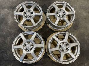 （093AH）【15×6J 100/5H +43】LAYCEA02 中古＋アルミホイール4本セット