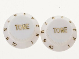 エレキギター 交換用 ボタン TONE 2個セット#ホワイト