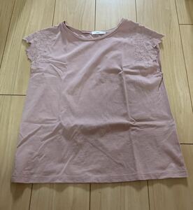 【美品】インデックス：花柄刺しゅう フレンチスリーブ ピンク Ｓサイズ