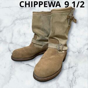 希少　バイカラー　CHIPPEWA チペワ　エンジニアブーツ　スエード　黒タグ　91071 27.5相当　9 1/2 USA製 スウェード　 ベージュ ブラウン