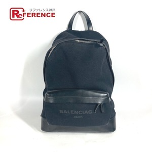 BALENCIAGA バレンシアガ 392007 ロゴ バックパック カバン リュックサック ブラック ユニセックス【中古】