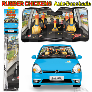 ラバー チキン オート サンシェード Rubber Chickens Auto Sunshade 車 フロント 日除け 紫外線 カー用品 おもしろ