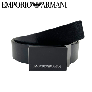 EMPORIO ARMANI ベルト ブランド エンポリオアルマーニ レザー ブラック カット長さ調節可能 y4s427-ytu7j-84372