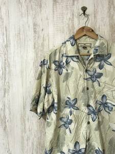 V816☆【オープンカラー ボタニカル柄 シルクアロハシャツ 絹100％】Tommy Bahama トミーバハマ S マルチカラー