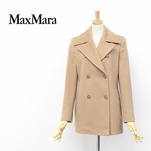 イタリア製◆Max Mara/マックスマーラ ヴァージンウール Pコート ベージュ 36