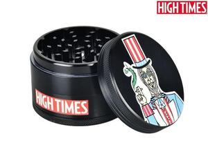 [US] HIGH TIMES ハイタイムズ メタル グラインダー 4パーツ クラッシャー 雑誌 ボング パイプ カンナビスカップ マリファナ thc 大麻