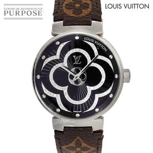 ルイ ヴィトン LOUIS VUITTON タンブール ムーンディヴァイン QA022 メンズ 腕時計 ダイヤ ブラック クォーツ Tambour 90262018